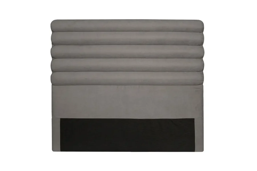 LAZARO Tête de lit aspect bombé en tissu GRIS 160 cm