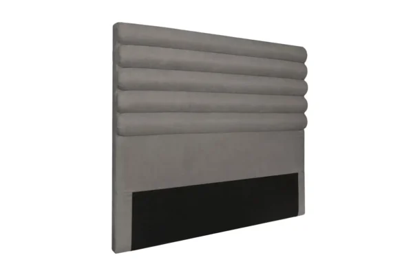LAZARO Tête de lit aspect bombé en tissu GRIS 140 cm – Image 4