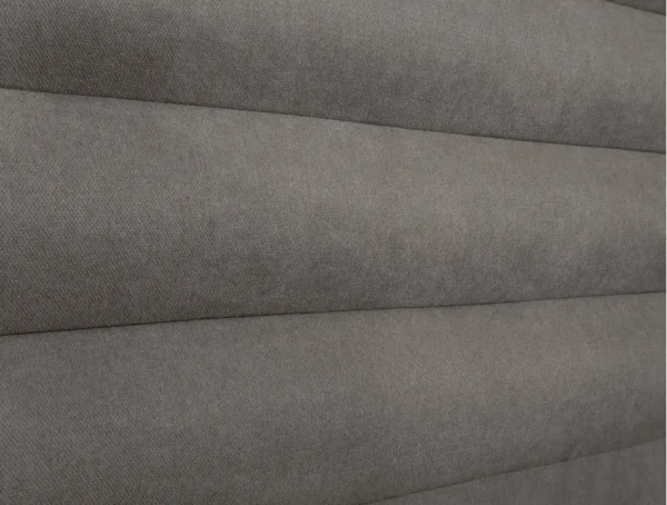 LAZARO Tête de lit aspect bombé en tissu GRIS 140 cm – Image 5