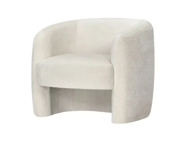 LOUISON Fauteuil en tissu bouclette BLANC – Image 3