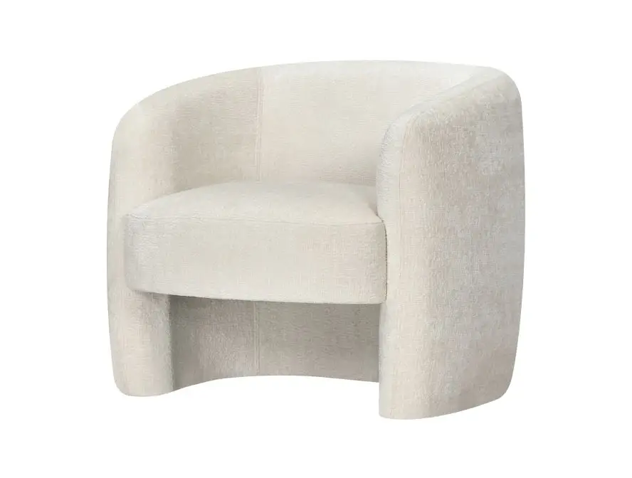 LOUISON Fauteuil en tissu bouclette BLANC – Image 3