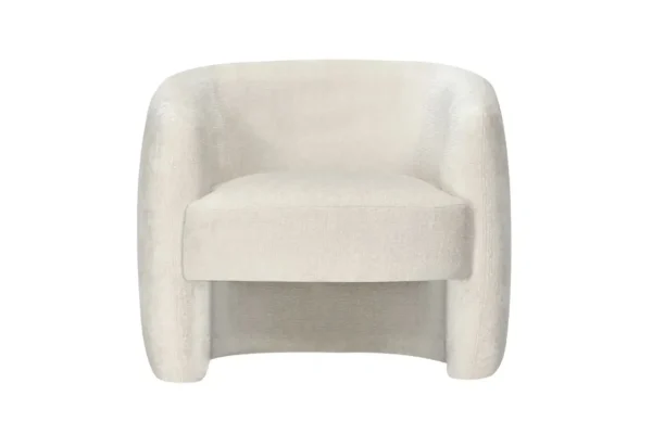 LOUISON Fauteuil en tissu bouclette BLANC – Image 4