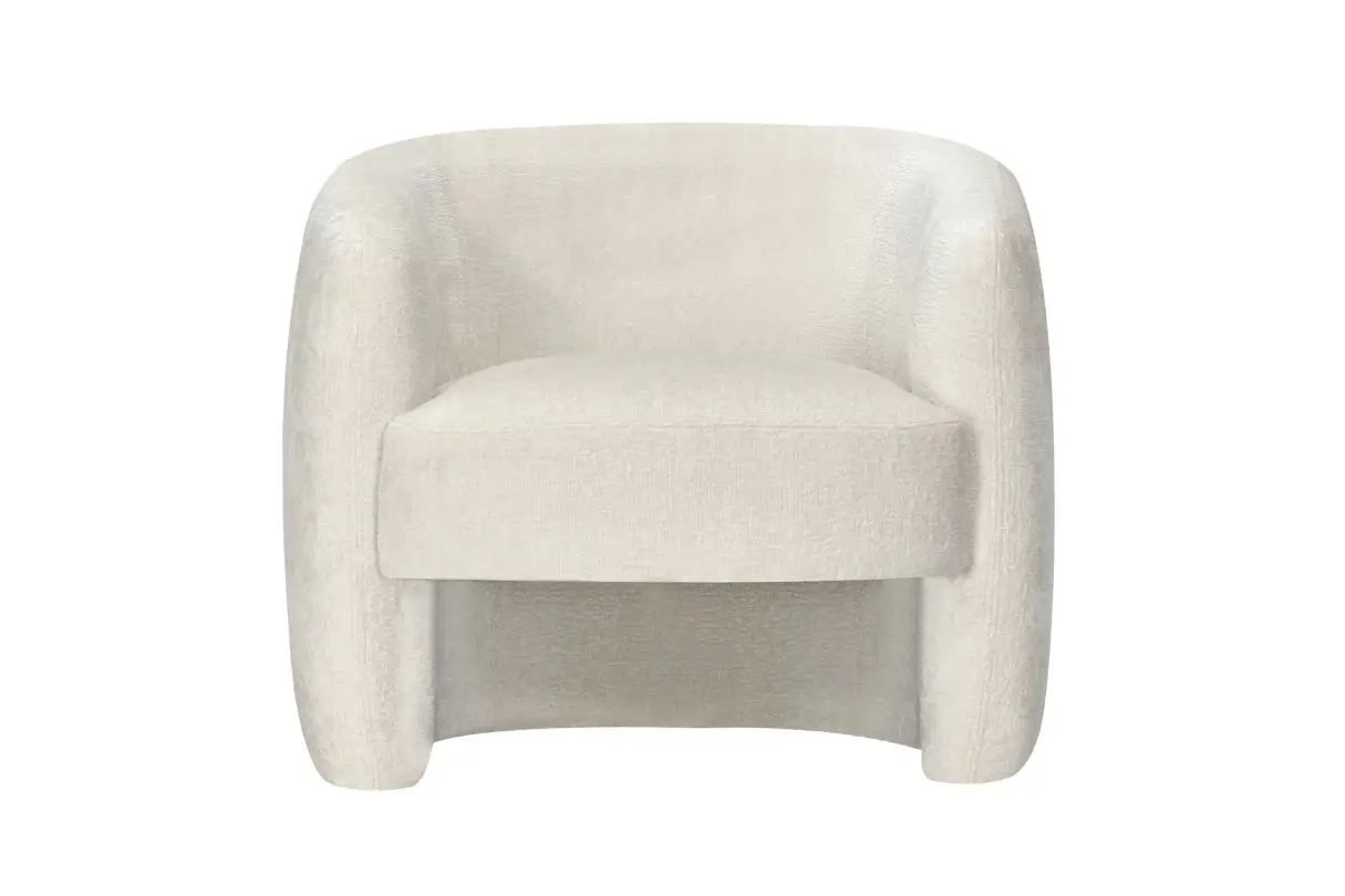 LOUISON Fauteuil en tissu bouclette BLANC – Image 4