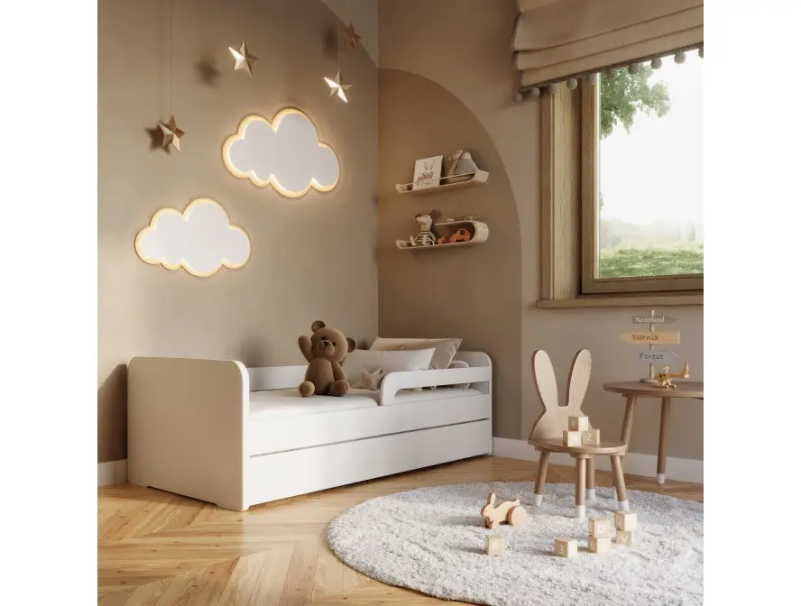 NAHLA Lit enfant en bois blanc  80/160 cm – Image 2