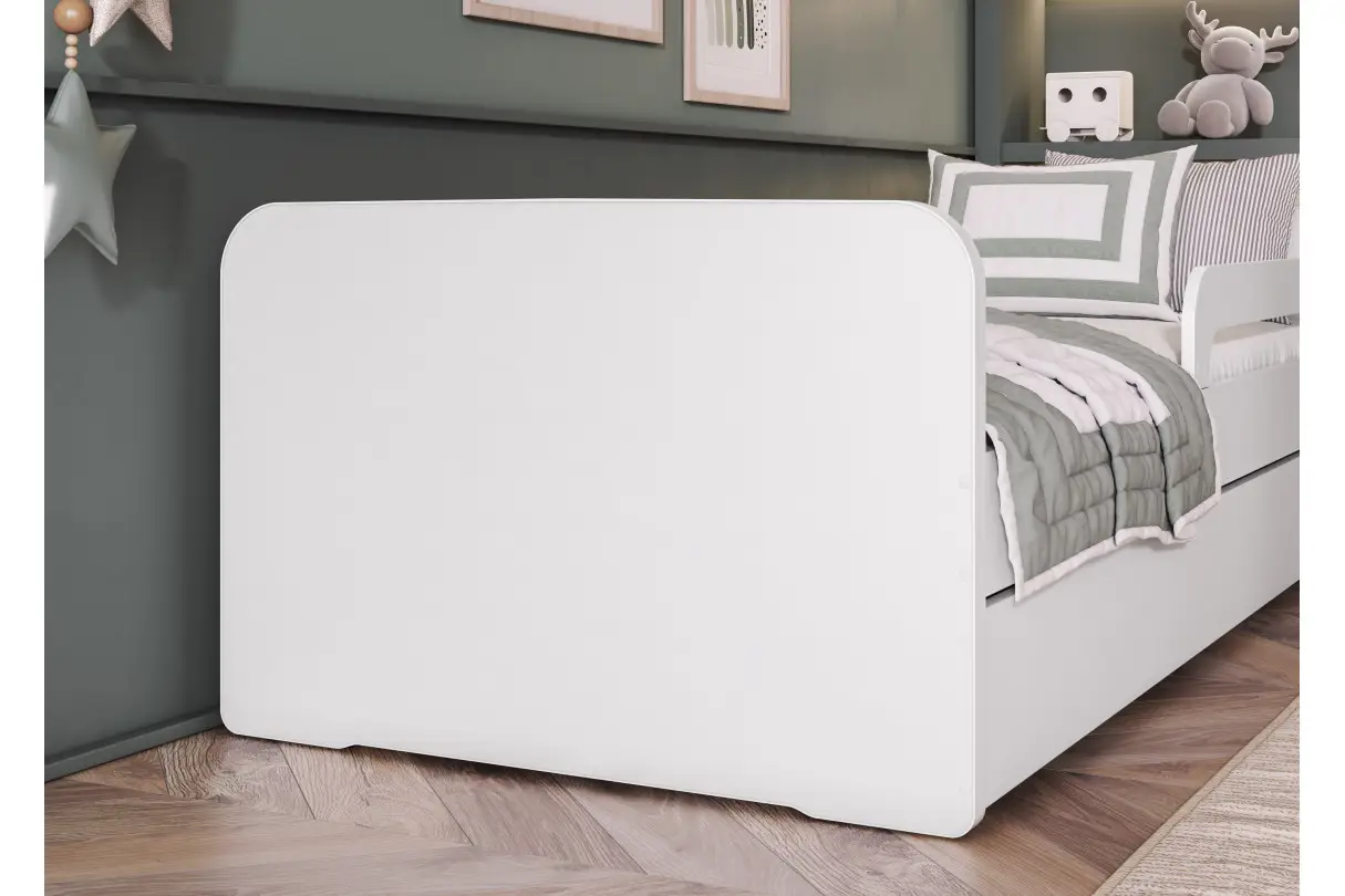 NAHLA Lit enfant en bois blanc  80/160 cm – Image 4