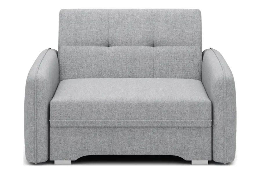 SORAYA Fauteuil convertible en tissu GRIS  CLAIR