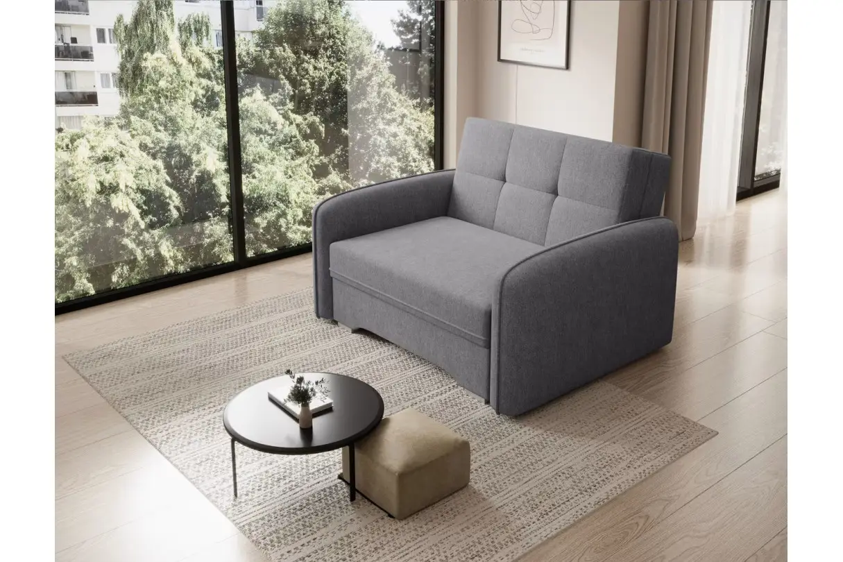 SORAYA Fauteuil convertible en tissu GRIS FONCE – Image 4