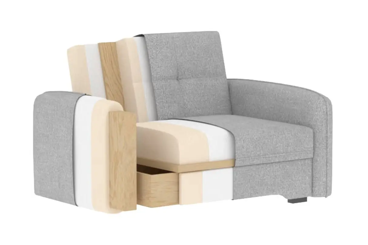SORAYA Fauteuil convertible en tissu GRIS FONCE – Image 7