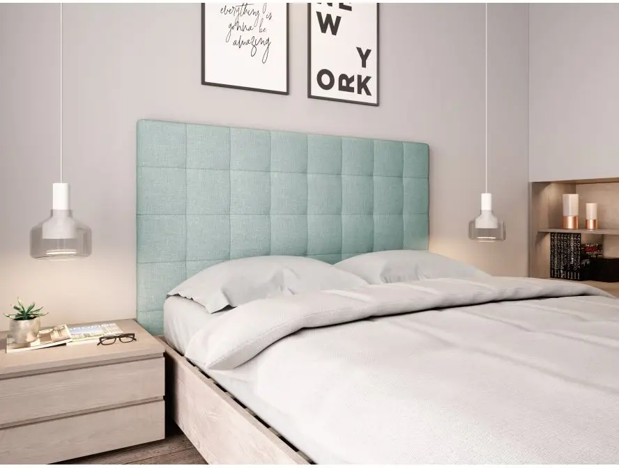 TRACY Tête de lit capitonnée en tissu VERT D'EAU 160 cm – Image 2