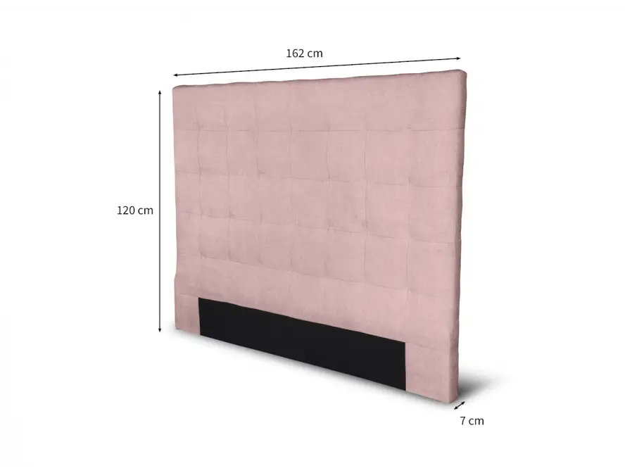 TRACY Tête de lit capitonnée en tissu VIEUX ROSE 160 cm – Image 6