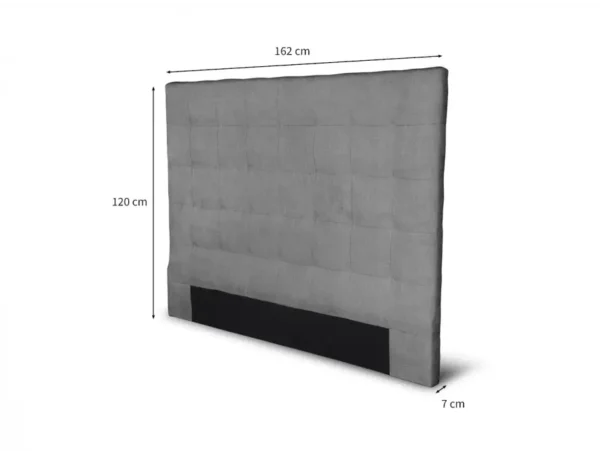 TRACY Tête de lit capitonnée en tissu gris 160 cm – Image 6