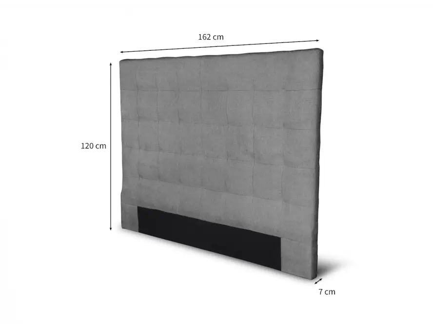 TRACY Tête de lit capitonnée en tissu gris 160 cm – Image 6