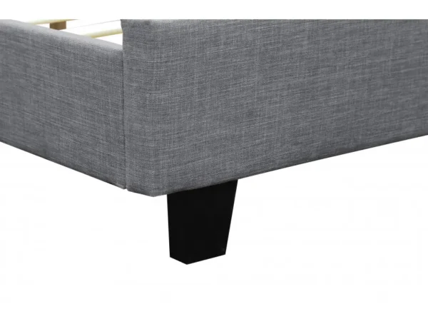 URBAN Cadre de lit avec tête de lit et sommier à lattes en tissu GRIS FONCE 140/190 cm – Image 5