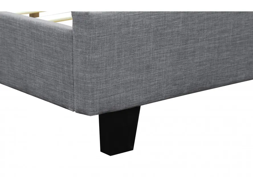 URBAN Cadre de lit avec tête de lit et sommier à lattes en tissu GRIS FONCE 140/190 cm – Image 5