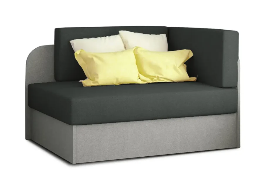 ZAYAH Chauffeuse/Lit enfant en tissu  gris foncé