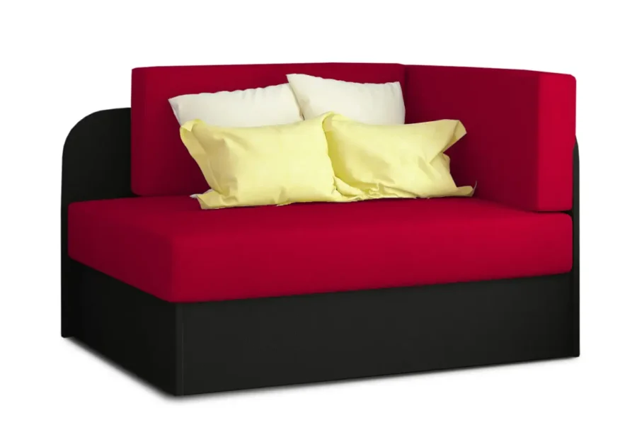 ZAYAH Chauffeuse/Lit enfant en tissu rouge