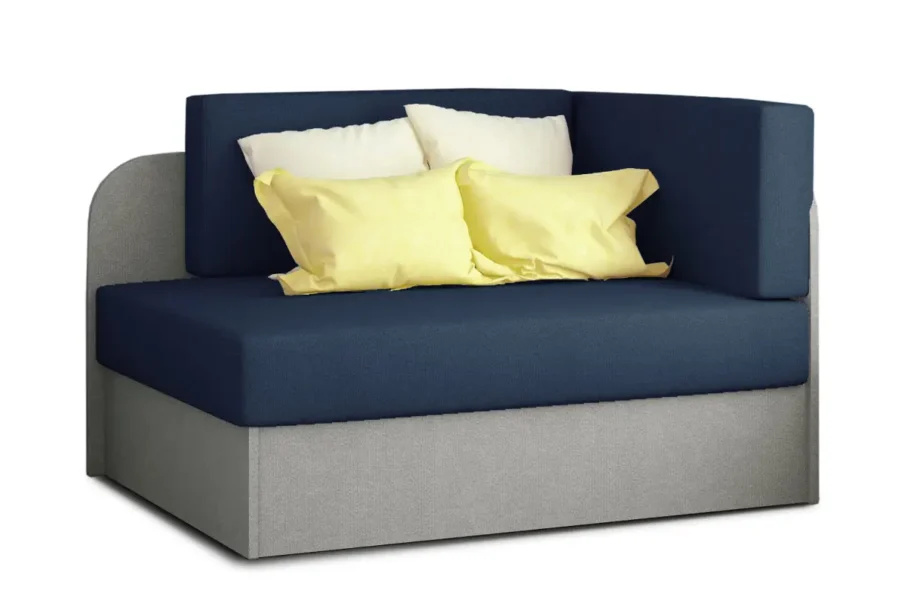 ZAYAH Chauffeuse/Lit enfant en tissu bleu