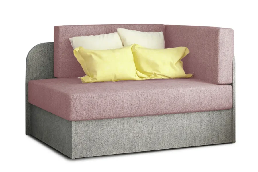 ZAYAH Chauffeuse/Lit enfant en tissu rose