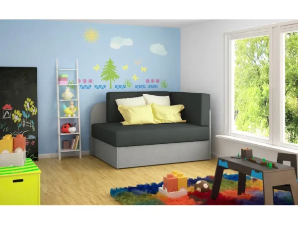 ZAYAH Chauffeuse/Lit enfant en tissu  gris foncé – Image 2
