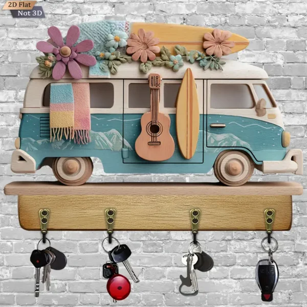 Porte-Clefs  surf  VW avec Quatre Crochets en Métal – Image 3