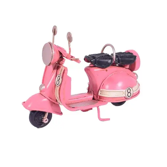 Scooter  Métal Rétro Miniature Rose 11cm