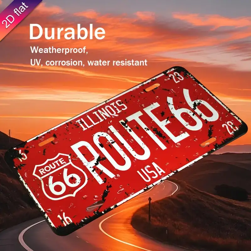 Plaque de Voiture Métallique Vintage à la Mode 2D