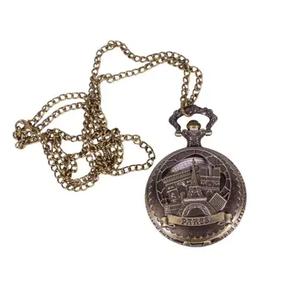 Montre de poche pliante en métal avec chaîne - Paris