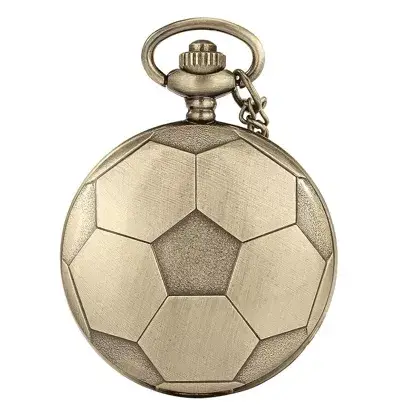 Montre de poche pliante en métal avec chaîne - Ballon de football
