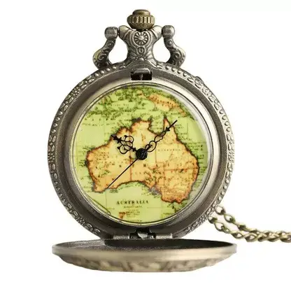 Montre de poche  en métal avec chaîne