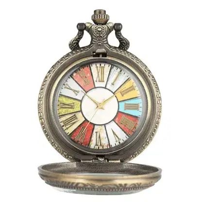 Montre de poche pliante en métal avec chaîne